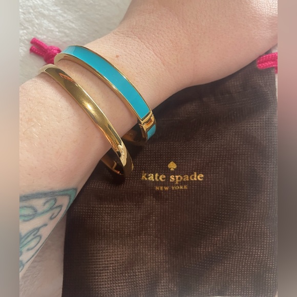 Kate Spate Bracelet Bangle Set♠️Gold and Turquoise - Picture 9 of 9